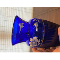 FENTON Cobalt Blue LANDMARK COLLECTION LTD ED #773/5000 Floral Vase 9.5"H SIGNED
