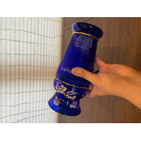 FENTON Cobalt Blue LANDMARK COLLECTION LTD ED #773/5000 Floral Vase 9.5"H SIGNED