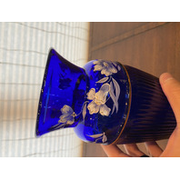 FENTON Cobalt Blue LANDMARK COLLECTION LTD ED #773/5000 Floral Vase 9.5"H SIGNED