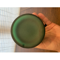 VTG FENTON Emerald Green Iridescent HAND PAINTED Floral Glass Vase 8.25"H SIGNED