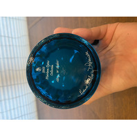 VTG FENTON Aqua White Rim 2003 HEIRLOOM OPTICS COLLECTION Floral Vase SIGNED 6"H