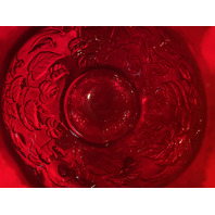 VTG Imperial Glass Red Iridescent Floral CHRYSANTHEMUM Carnival Glass Vase 6"H