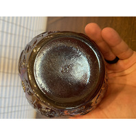 VTG Imperial Glass Red Iridescent Floral CHRYSANTHEMUM Carnival Glass Vase 6"H