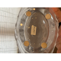 VTG LALIQUE Frosted Crystal LARGE LEAF DESIGN Vase W/LABEL SIGNED 8.75"H FRANCE