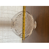 VTG LALIQUE Frosted Crystal LARGE LEAF DESIGN Vase W/LABEL SIGNED 8.75"H FRANCE