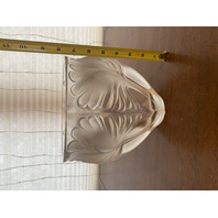 VTG LALIQUE Frosted Crystal NOAILLES Vase W/LABEL SIGNED 7.5"H FRANCE