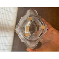 VTG LALIQUE Frosted Crystal NOAILLES Vase W/LABEL SIGNED 7.5"H FRANCE