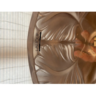 VTG LALIQUE Frosted Crystal NOAILLES Vase W/LABEL SIGNED 7.5"H FRANCE