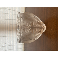 VTG LALIQUE Frosted Crystal NOAILLES Vase W/LABEL SIGNED 7.5"H FRANCE