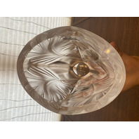 VTG LALIQUE Frosted Crystal NOAILLES Vase W/LABEL SIGNED 7.5"H FRANCE