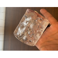 VTG LALIQUE Crystal TOKYO PATTERN Cigarette/Match Holder 3.25"H SIGNED