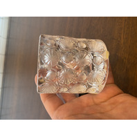 VTG LALIQUE Crystal TOKYO PATTERN Cigarette/Match Holder 3.25"H SIGNED