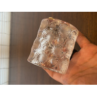 VTG LALIQUE Crystal TOKYO PATTERN Cigarette/Match Holder 3.25"H SIGNED