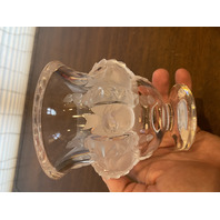 VTG LALIQUE Crystal DAMPIERRE Vase Birds/Vines SIGNED 5"H FRANCE