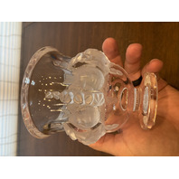 VTG LALIQUE Crystal DAMPIERRE Vase Birds/Vines SIGNED 5"H FRANCE