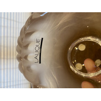 VTG LALIQUE Frosted Crystal ARUBA Ashtray Bowl W/LABEL 6.5"W SIGNED