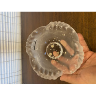 VTG LALIQUE Frosted Crystal ARUBA Ashtray Bowl W/LABEL 6.5"W SIGNED