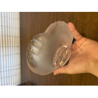 VTG LALIQUE Frosted Crystal ARUBA Ashtray Bowl W/LABEL 6.5"W SIGNED