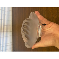 VTG LALIQUE Frosted Crystal ARUBA Ashtray Bowl W/LABEL 6.5"W SIGNED