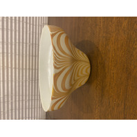 VTG White & Gold Iridescent Draped Art Glass Lamp Shade 4.75"H