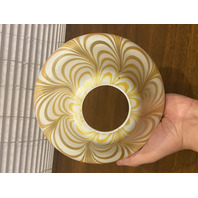 VTG White & Gold Iridescent Draped Art Glass Lamp Shade 4.75"H