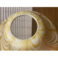 VTG White & Gold Iridescent Draped Art Glass Lamp Shade 4.75"H