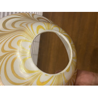 VTG White & Gold Iridescent Draped Art Glass Lamp Shade 4.75"H