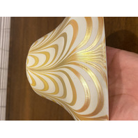 VTG White & Gold Iridescent Draped Art Glass Lamp Shade 4.75"H