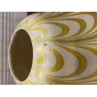 VTG White & Gold Iridescent Draped Art Glass Lamp Shade 4.75"H