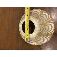 VTG White & Gold Iridescent Draped Art Glass Lamp Shade 4.75"H