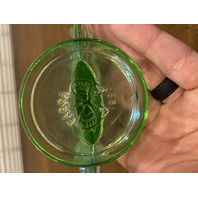 VTG 1980 FENTON Green Iridescent FAGCA Dealer Logo 4.75"L