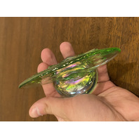 VTG 1980 FENTON Green Iridescent FAGCA Dealer Logo 4.75"L