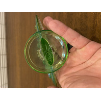 VTG 1980 FENTON Green Iridescent FAGCA Dealer Logo 4.75"L