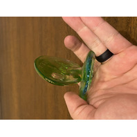 VTG 1980 FENTON Green Iridescent FAGCA Dealer Logo 4.75"L