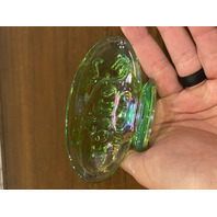 VTG 1980 FENTON Green Iridescent FAGCA Dealer Logo 4.75"L