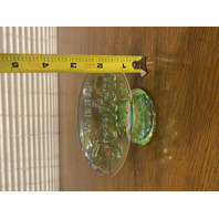 VTG 1980 FENTON Green Iridescent FAGCA Dealer Logo 4.75"L