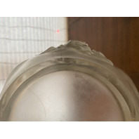 LARGE/HEAVY VTG LALIQUE-STYLE Frosted CHERUB/ANGEL Art Glass Vase 9"H