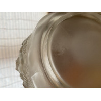 LARGE/HEAVY VTG LALIQUE-STYLE Frosted CHERUB/ANGEL Art Glass Vase 9"H