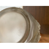 LARGE/HEAVY VTG LALIQUE-STYLE Frosted CHERUB/ANGEL Art Glass Vase 9"H