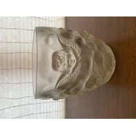 LARGE/HEAVY VTG LALIQUE-STYLE Frosted CHERUB/ANGEL Art Glass Vase 9"H