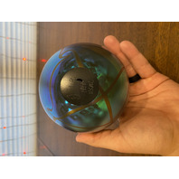 VTG 1998 ROBERT EICKHOLT Green Iridescent Abstract Art Glass Vase 5.5"H SIGNED