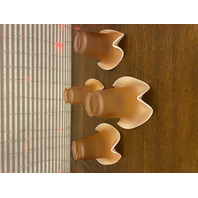 VTG SET(4) Pink & White Art Glass Lamp Shades 5.5"H