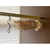 VTG Jain Glass Marigold Fish Design Carnival Art Glass Vase 9.25"H