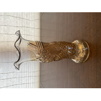 VTG Jain Glass Marigold Fish Design Carnival Art Glass Vase 9.25"H