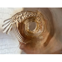 VTG Jain Glass Marigold Fish Design Carnival Art Glass Vase 9.25"H