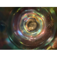 VTG Dugan Blue/Purple Iridescent GRAPE DELIGHT Footed Carnival Nut Bowl 6"W