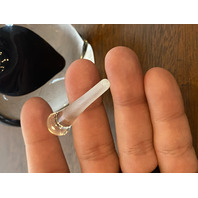 VTG ZELLIQUE STUDIO Heart Shaped Art Glass Perfume Bottle W/Dauber SIGNED 3.75"H