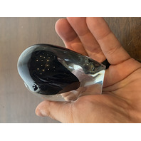 VTG ZELLIQUE STUDIO Heart Shaped Art Glass Perfume Bottle W/Dauber SIGNED 3.75"H