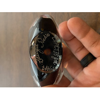 VTG ZELLIQUE STUDIO Heart Shaped Art Glass Perfume Bottle W/Dauber SIGNED 3.75"H