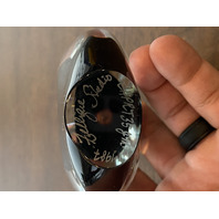 VTG ZELLIQUE STUDIO Heart Shaped Art Glass Perfume Bottle W/Dauber SIGNED 3.75"H